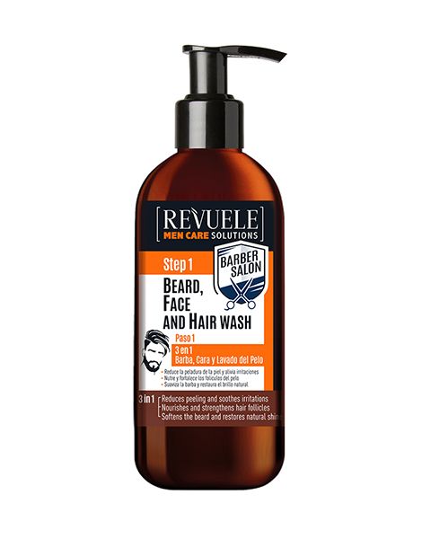 Revuele Men Care Solutions Beard, Face and Hair Wash Gel de curatare 3in1 300ml