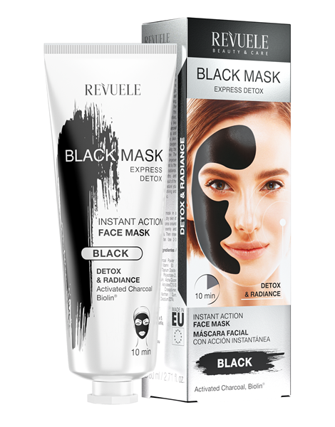 Revuele Black Mask Detox Express Masca detoxifianta cu Carbune Activ 80ml