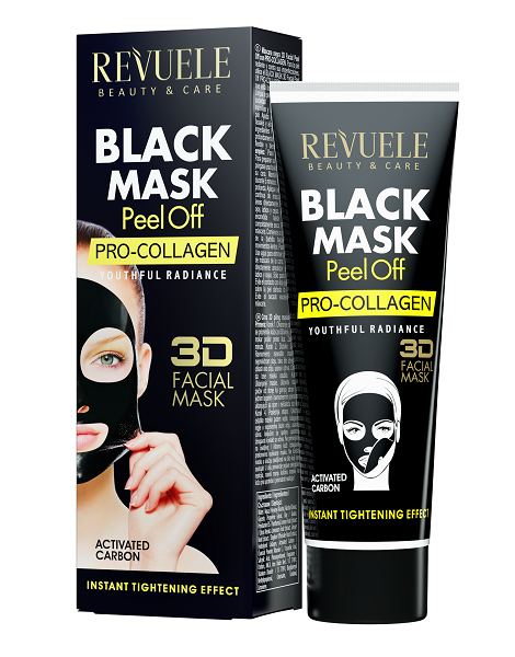 Revuele Black Mask Peel Off Pro-Collagen Masca cu Carbune Activ 80ml