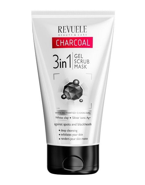 Revuele Charcoal No Problem 3in1 Gel-scrub-mask Masca Exfolianta cu Carbune Activ 150ml