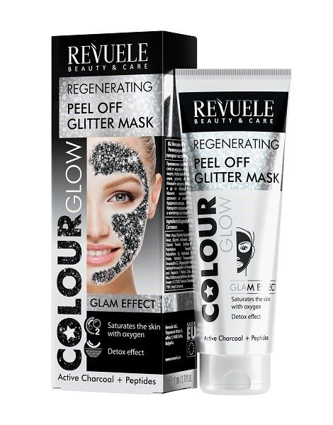 Revuele Colour Glow Regenerating Peel Off Glitter Mask Masca 80ml