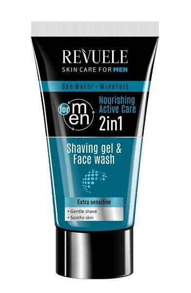 Revuele Men Sea Water and Minerals Shaving Gel&Face Wash Crema 2in1 180ml