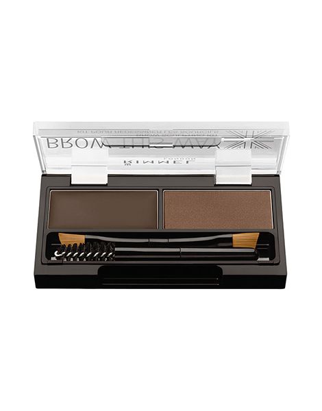 Rimmel Kit Sprancene London Brow This Way 003 Dark Brown 2.4g prezentare