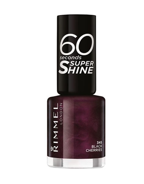 Rimmel Lac de Unghii 60 Seconds Super Shine Nail Polish 345 Black Cherries 8ml