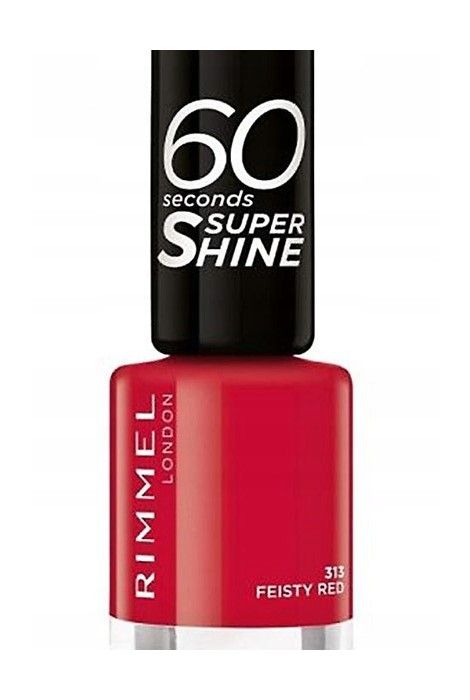 Rimmel Lac de Unghii 60 Seconds Super Shine Nail Polish 313 Feisty Red 8ml