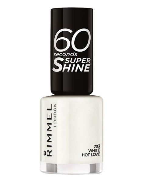 Rimmel Lac de Unghii 60 Seconds Super Shine Nail Polish 703 White Hot Love 8ml