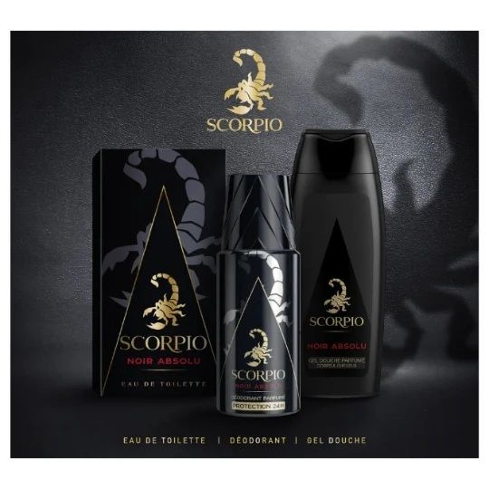 Scorpio Noir Absolu Set (Apa de toaleta 75ml + Gel de dus 50ml + Deodorant Spray 150ml)