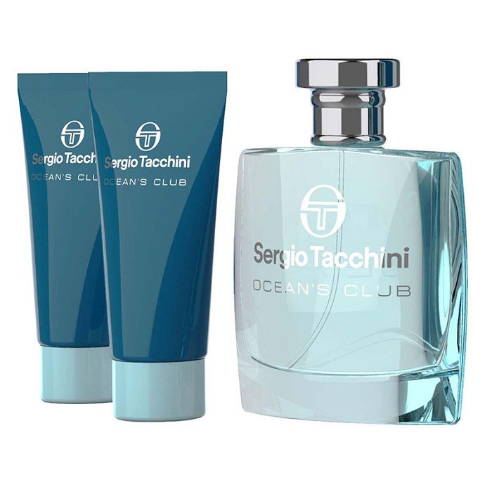 Sergio Tacchini Ocean's Club Set (Apa de toaleta 100ml + Aftershave balsam 100ml + Gel de dus 100ml)
