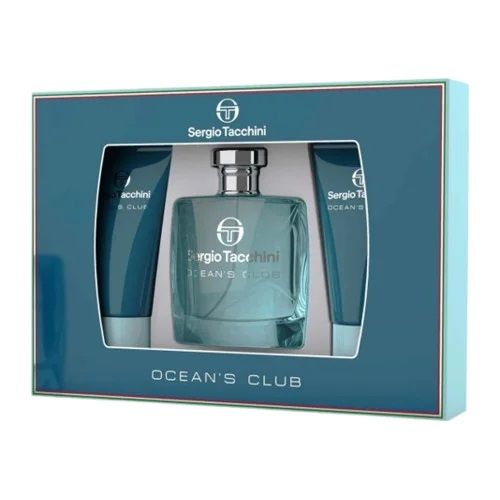 Sergio Tacchini Ocean's Club Set (Apa de toaleta 100ml + Aftershave balsam 100ml + Gel de dus 100ml)