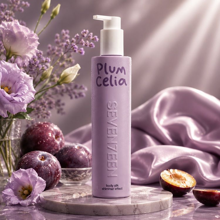 Seventeen Body Silk Plum Celia Lotiune de corp cu particule stralucitoare miros