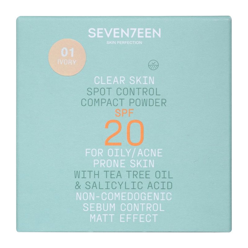 Seventeen Clear Skin Spot Control Compact Powder Pudra Compacta Ten Gras/Acneic SPF20 01 Ivory 10g