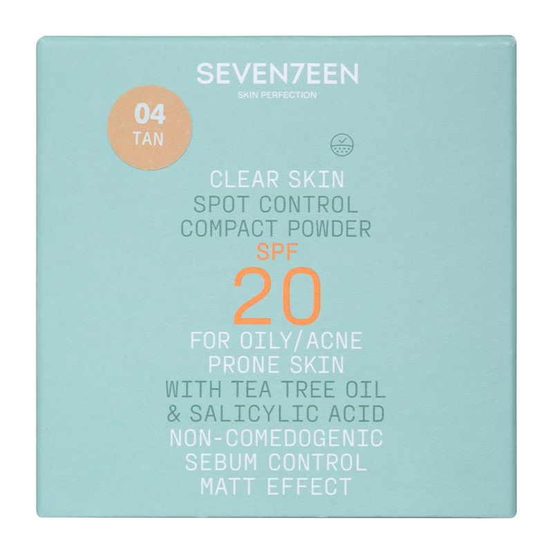 Seventeen Clear Skin Spot Control Compact Powder Pudra Compacta Ten Gras/Acneic SPF20 04 Tan 10g