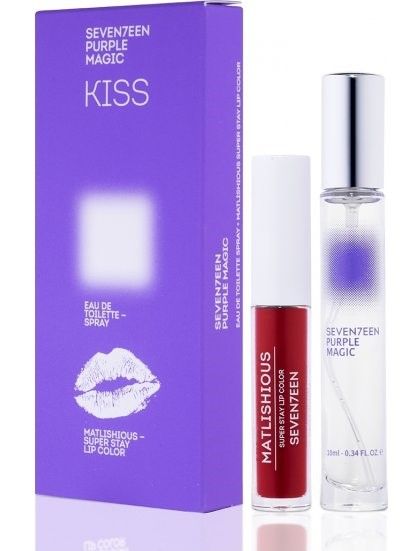Seventeen Purple Magic Kiss Set (Apa de toaleta 10ml + Mini Ruj Matlishious 10 2.5ml)