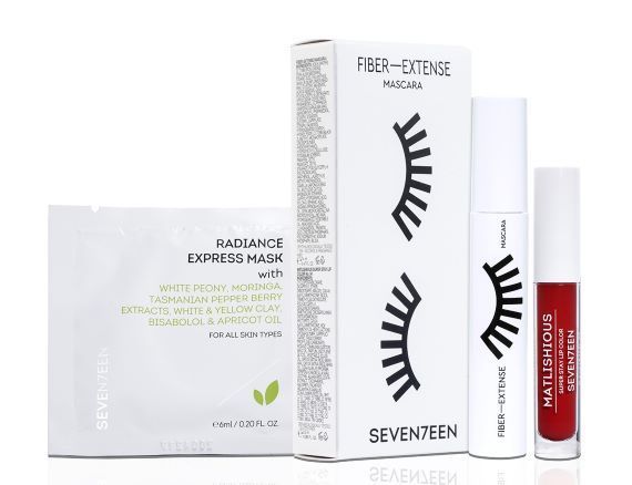 Seventeen Set (Mascara Fiber + Extense 14ml + Ruj Matlishious 10 2.5ml + Masca Fata 6ml)