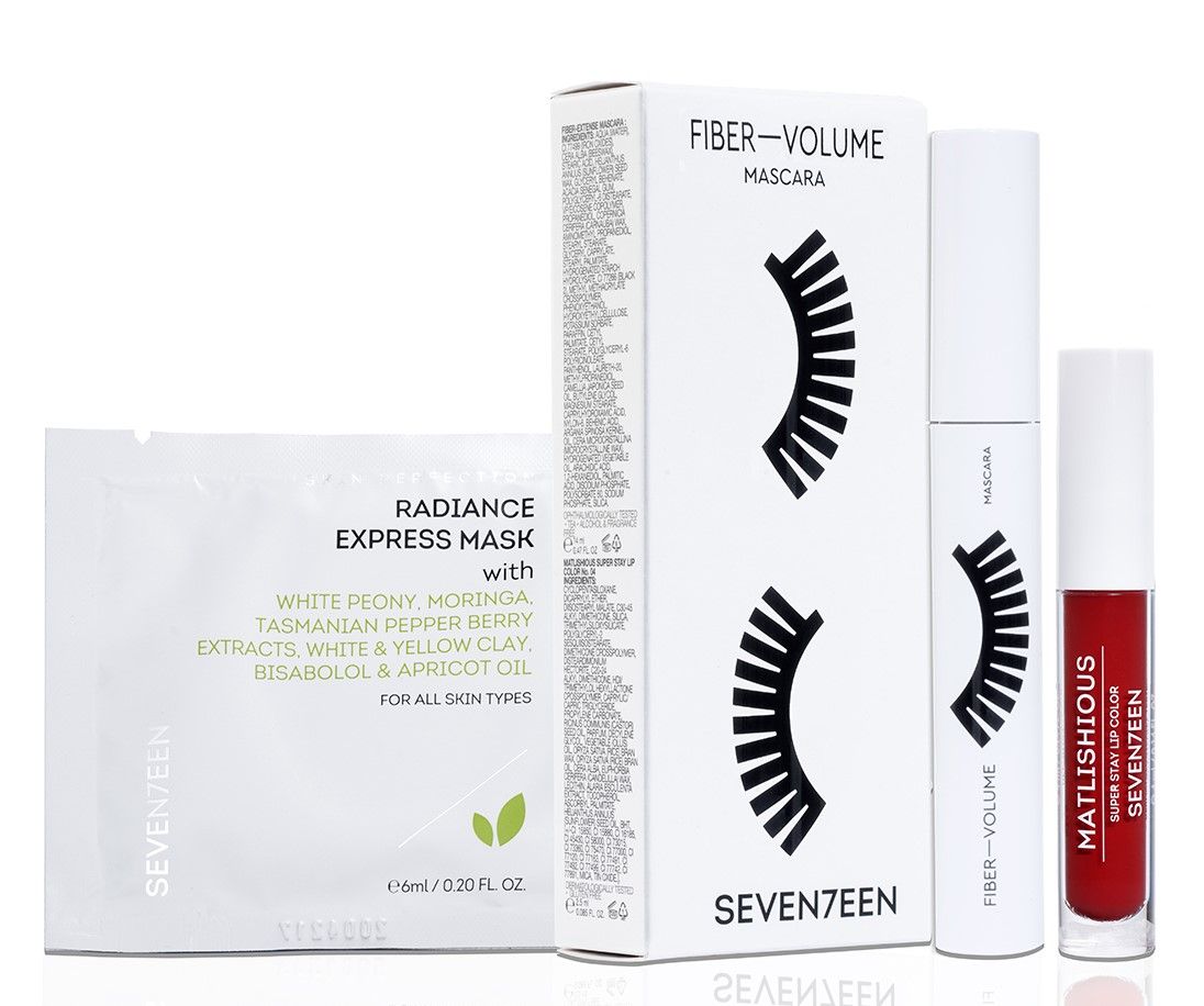 Seventeen Set (Mascara Fiber Volume 14ml + Ruj Matlishious 10 2.5ml + Masca Fata 6ml)