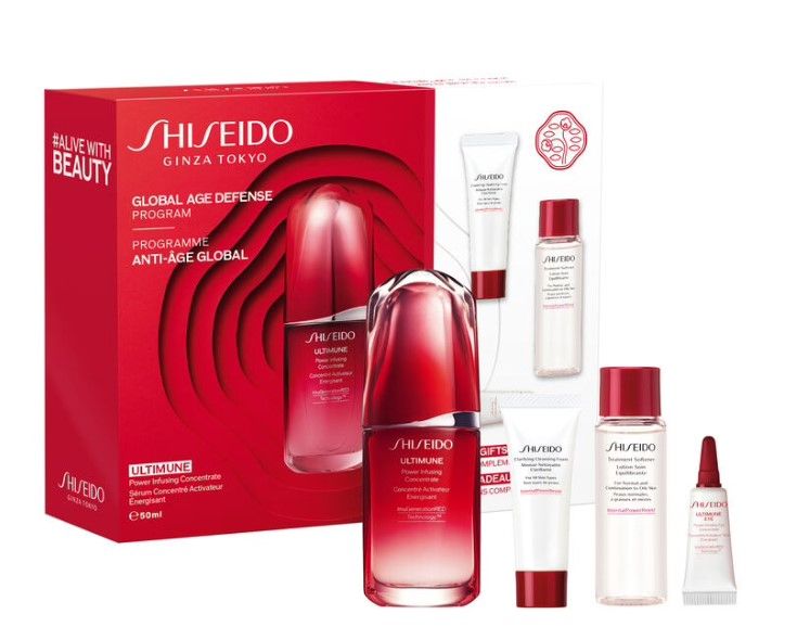 Shiseido Ultimune Power Infusing Concentrate Set (Ser 50ml + Spuma Clarifying Cleansing Foam + Lotiune Treatment Softener + Ser Ochi)