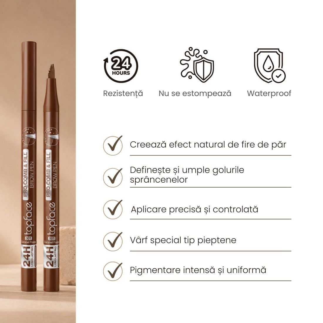 Topface Tus Sprancene Microblade Pro Comb&Fill 001 Caramel Frame 1ml 
