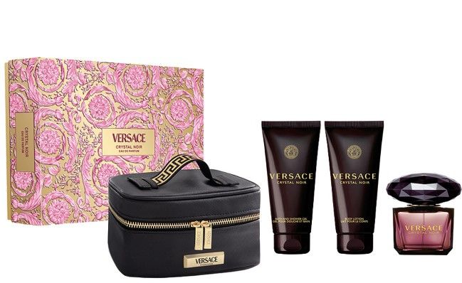 Versace Crystal Noir Set (Apa de parfum 90ml + Lotiune de corp 100ml + Gel de dus 100ml + Pouch)