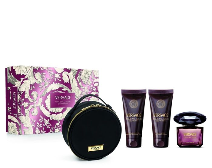 Versace Crystal Noir Set (Apa de parfum 90ml + Lotiune de corp 100ml + Gel de dus 100ml + Pouch)
