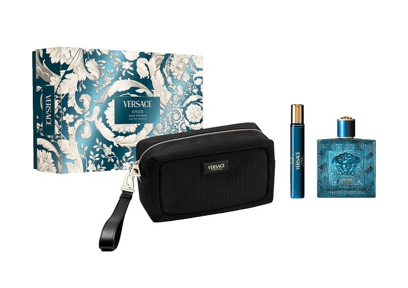 Versace Eros Pour Homme Set (Apa de parfum 100ml + Apa de parfum 10ml + Pouch)