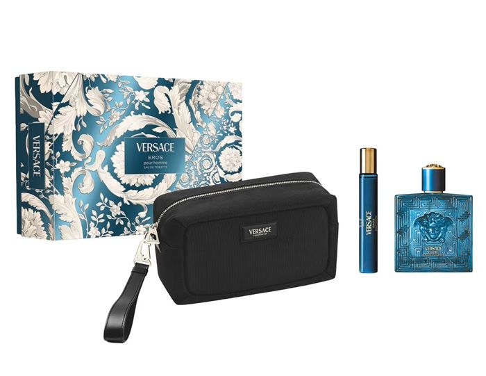 Versace Eros Pour Homme Set (Apa de toaleta 100ml + Apa de toaleta 10ml + Pouch)
