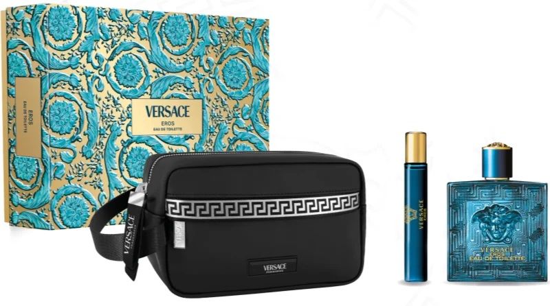 Versace Eros Pour Homme Set (Apa de toaleta 100ml + Apa de toaleta 10ml + Pouch)