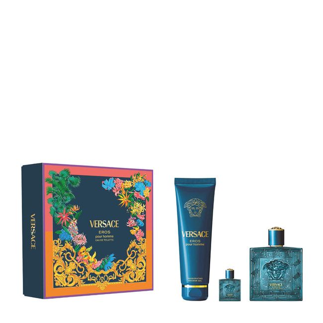 Versace Eros Pour Homme Set (Apa de toaleta 100ml + Apa de toaleta 10ml + Gel de dus 150ml)