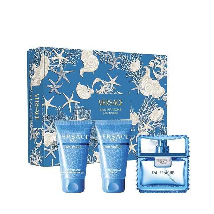 Versace Men Eau Fraiche Set (Apa de toaleta 50ml + Gel de dus 50ml + Aftershave balsam 50ml)