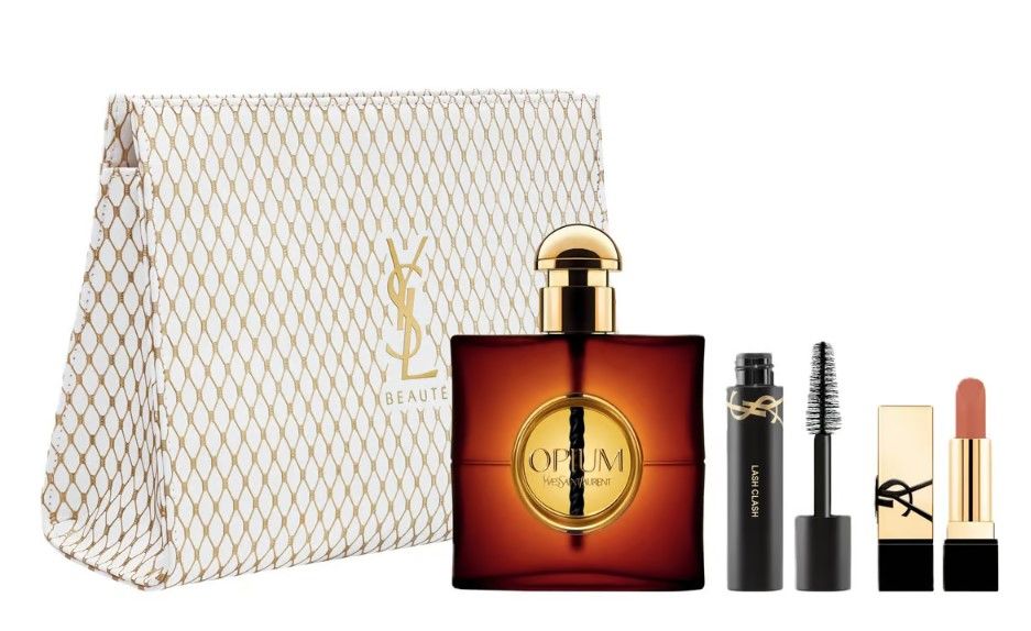 Yves Saint Laurent Opium Set (Apa de parfum 90ml + Mini mascara + Mini ruj + Pouch)